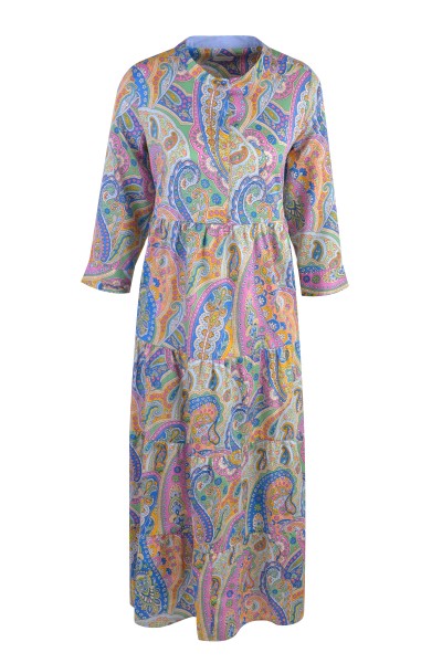 Milano Italy - Kleid, Blau - Soft Pink Print
